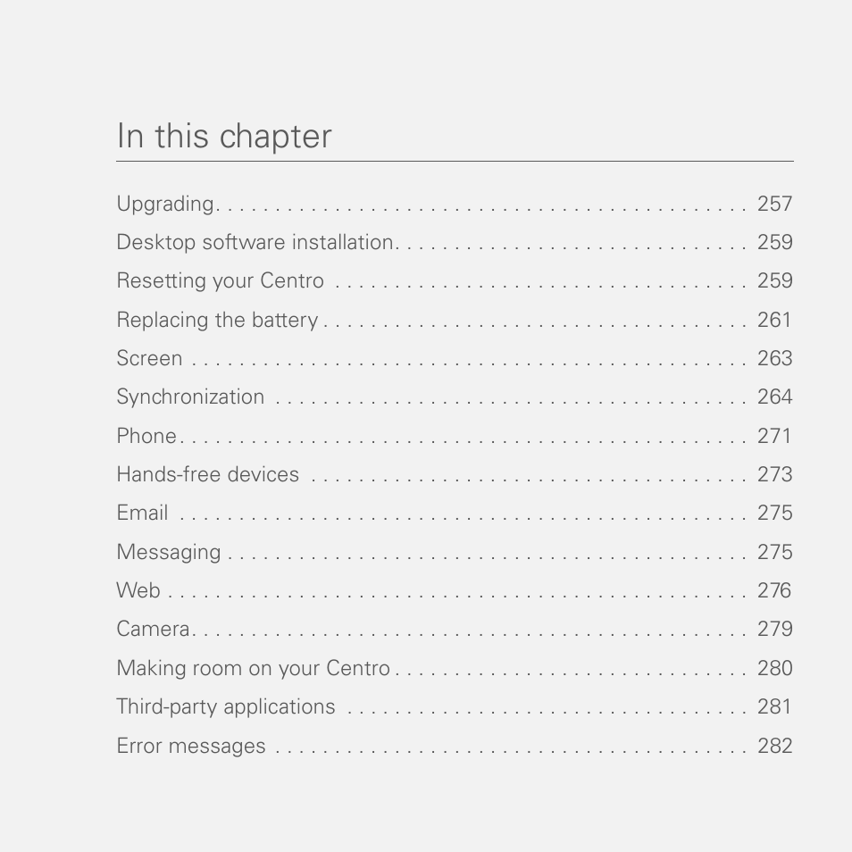 Palm PDA CentroTM Smart Device User Manual | Page 256 / 326