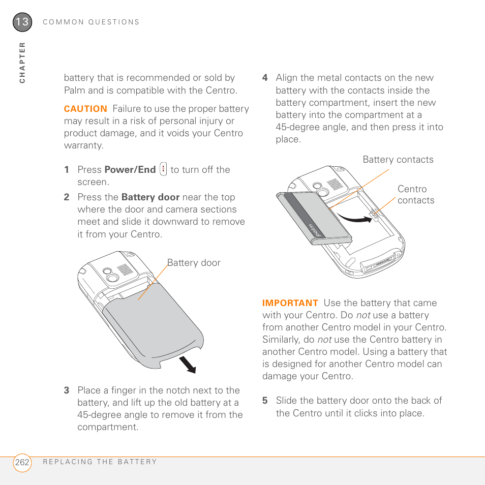 Palm PDA CentroTM Smart Device User Manual | Page 262 / 326