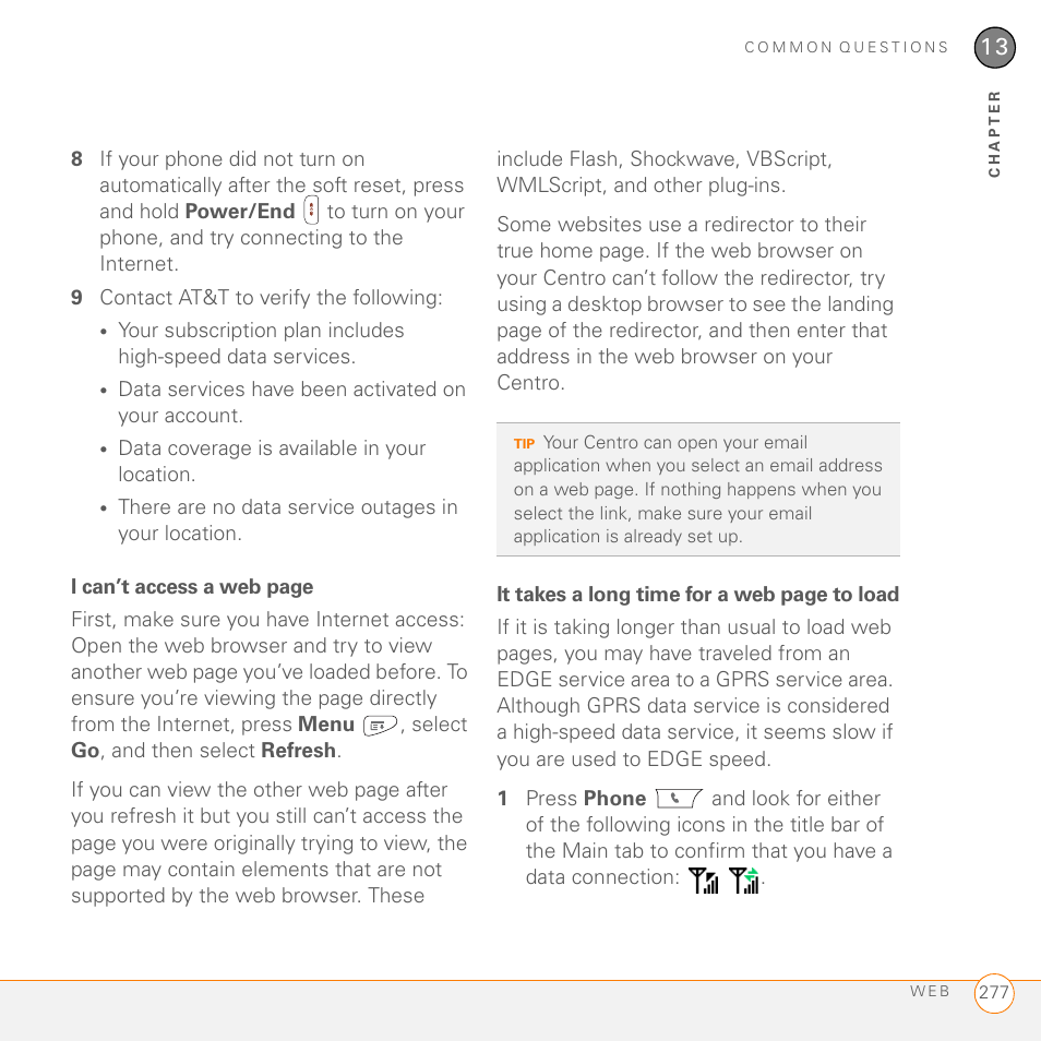 Palm PDA CentroTM Smart Device User Manual | Page 277 / 326