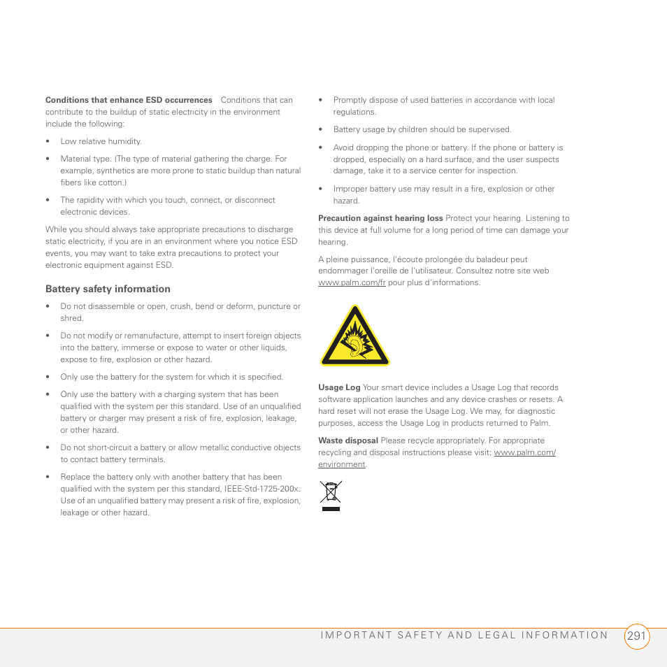 Palm PDA CentroTM Smart Device User Manual | Page 291 / 326