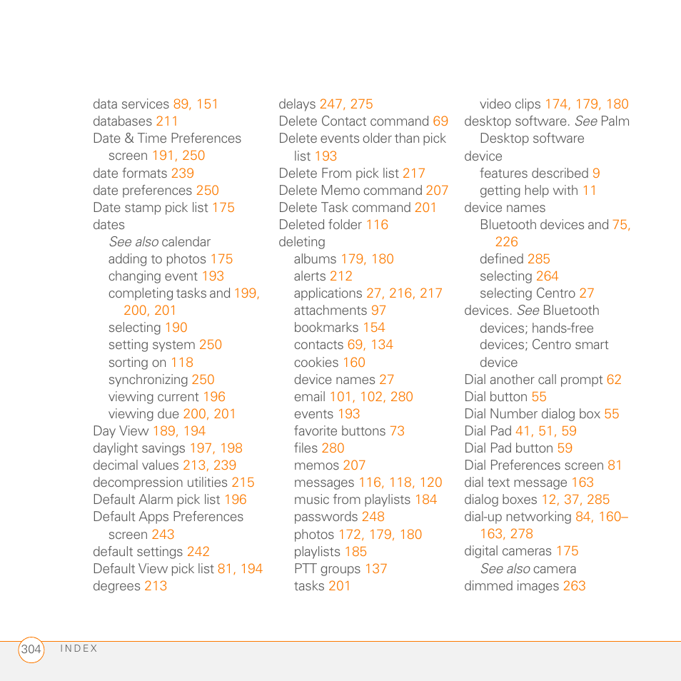 Palm PDA CentroTM Smart Device User Manual | Page 304 / 326