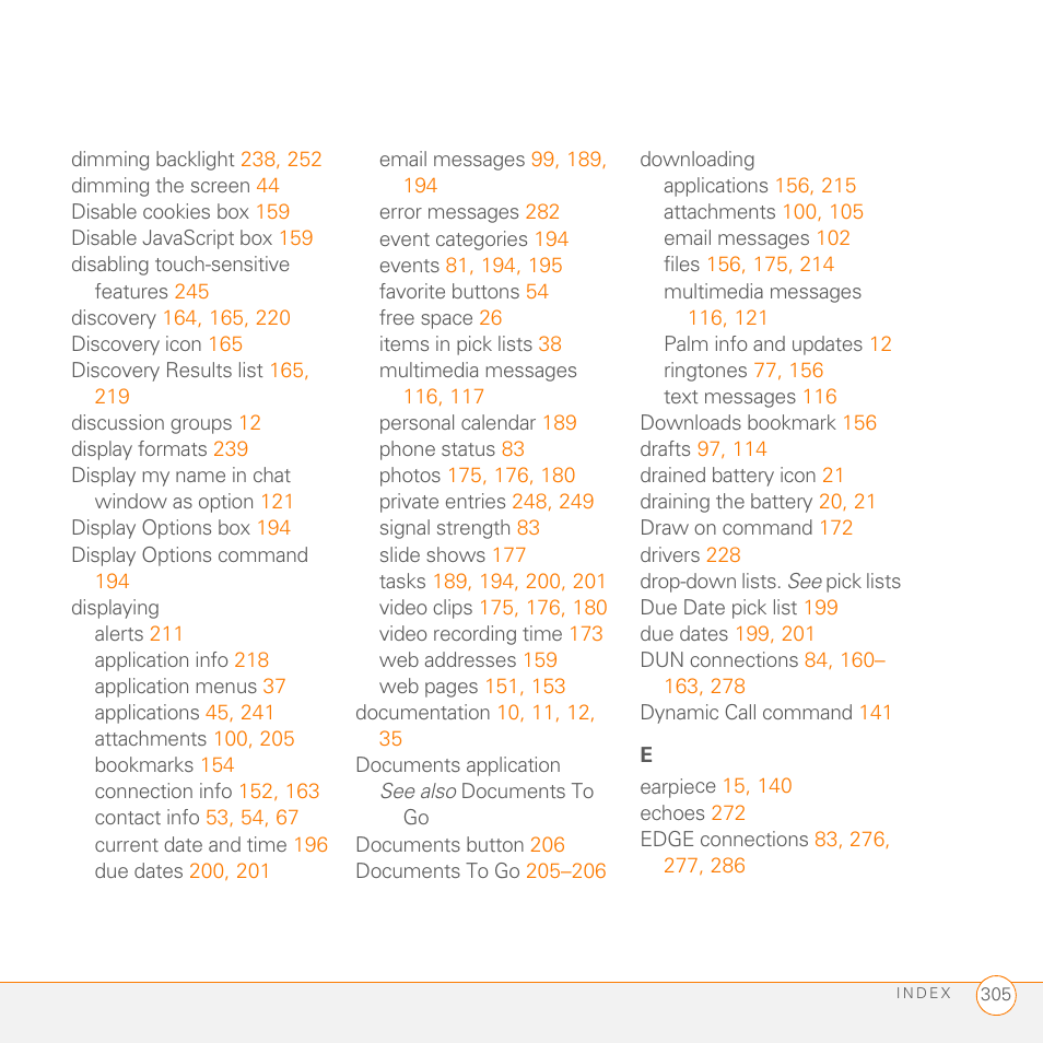 Palm PDA CentroTM Smart Device User Manual | Page 305 / 326