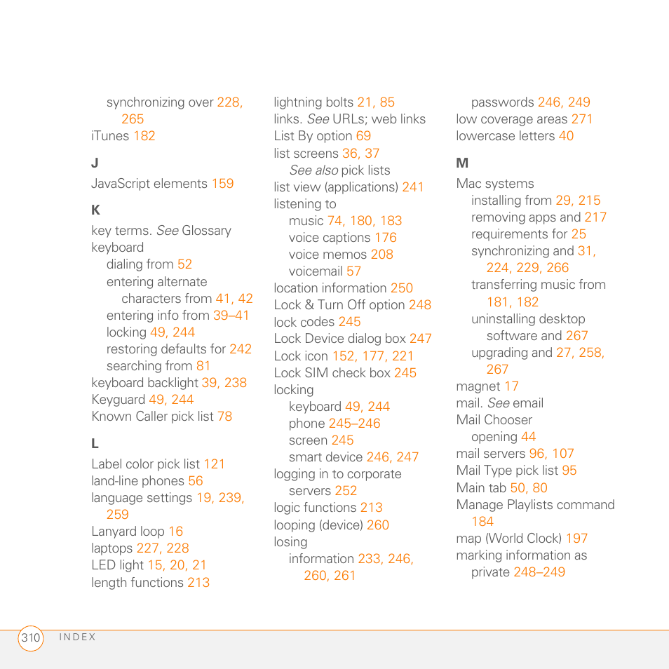 Palm PDA CentroTM Smart Device User Manual | Page 310 / 326