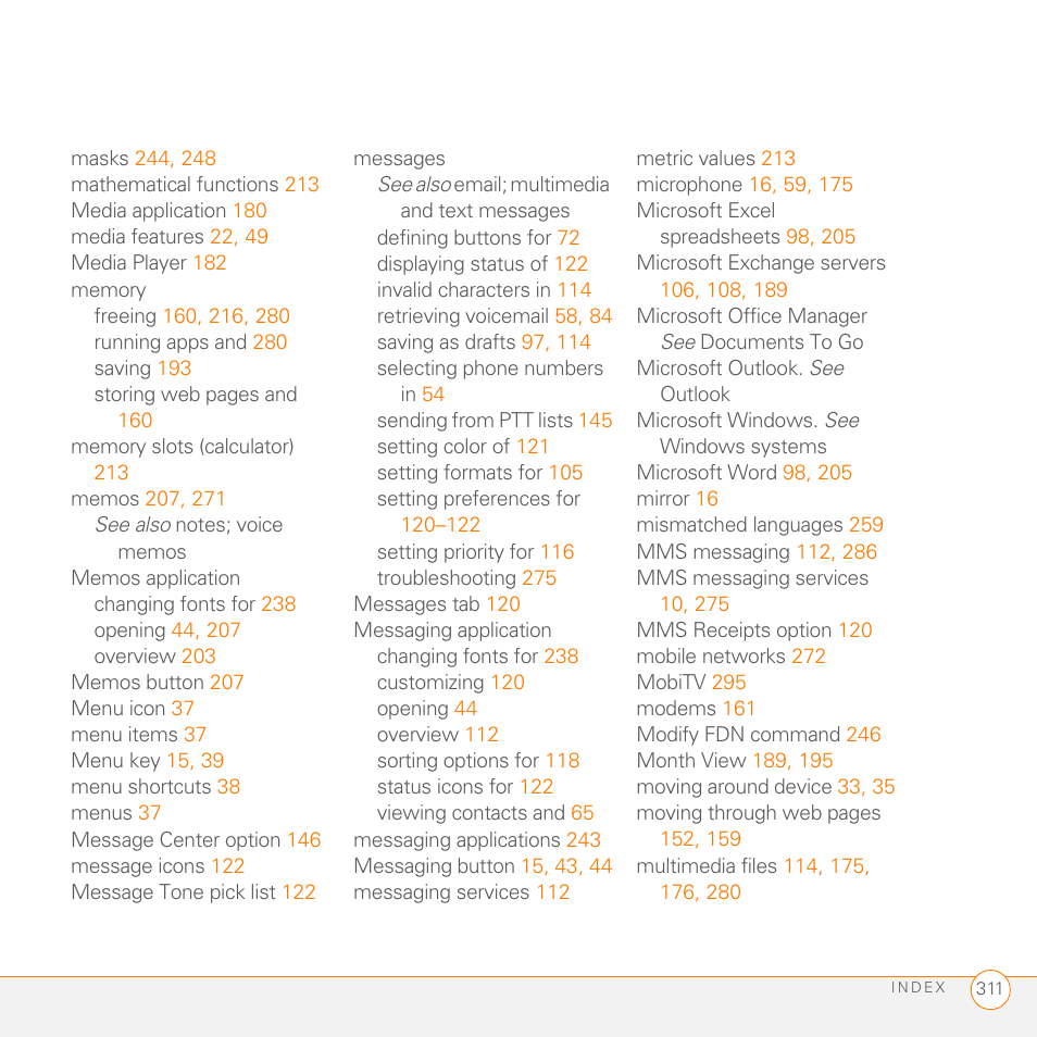 Palm PDA CentroTM Smart Device User Manual | Page 311 / 326