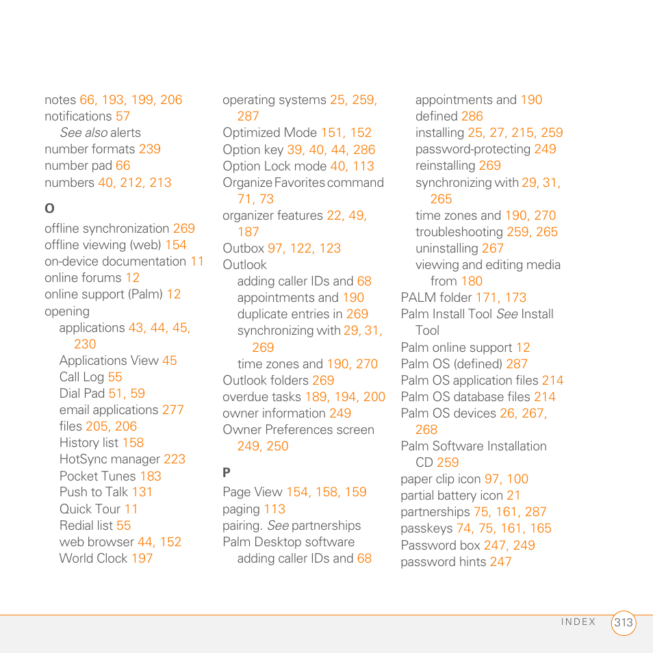 Palm PDA CentroTM Smart Device User Manual | Page 313 / 326