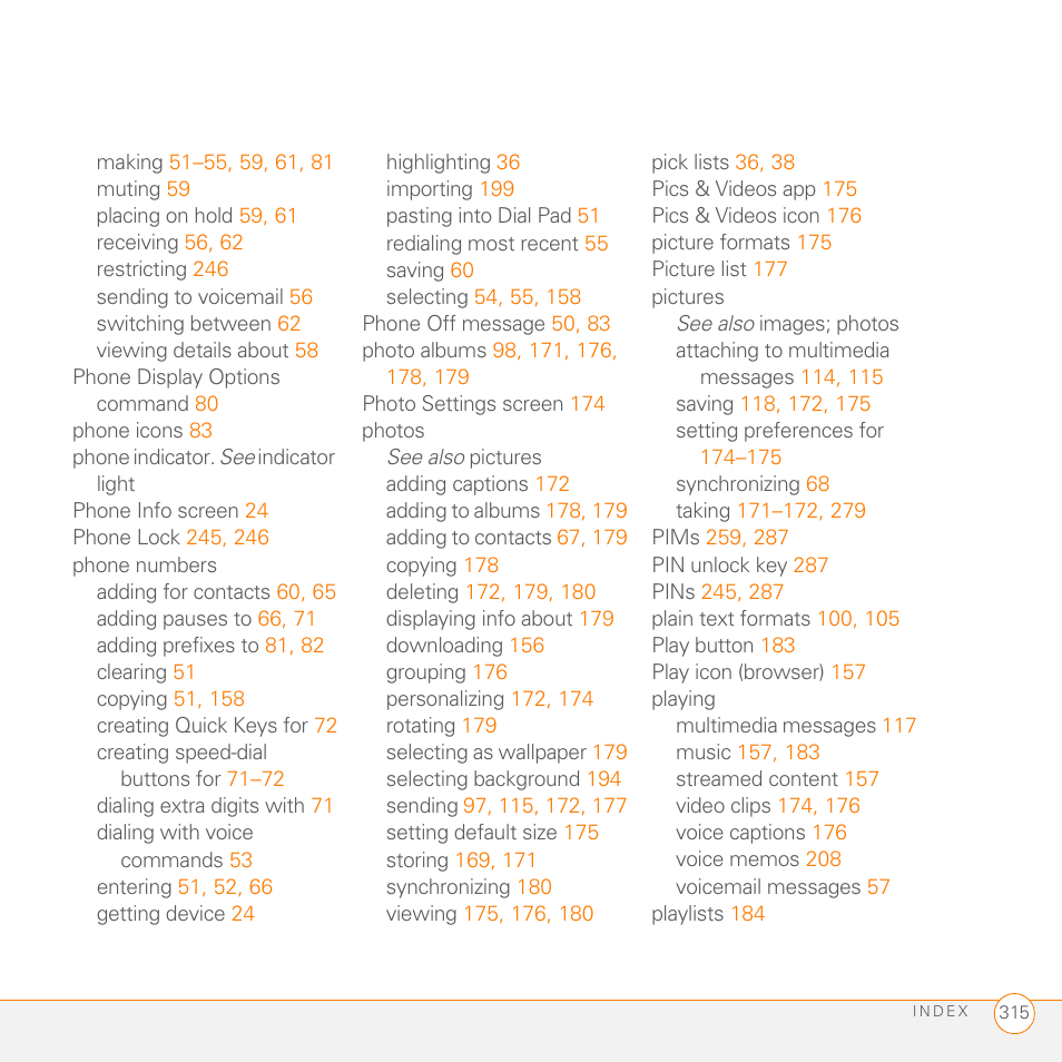 Palm PDA CentroTM Smart Device User Manual | Page 315 / 326