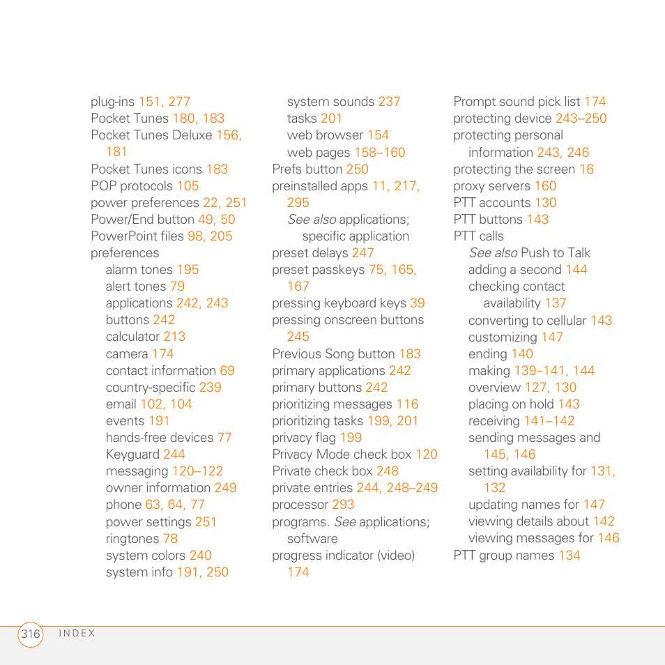 Palm PDA CentroTM Smart Device User Manual | Page 316 / 326