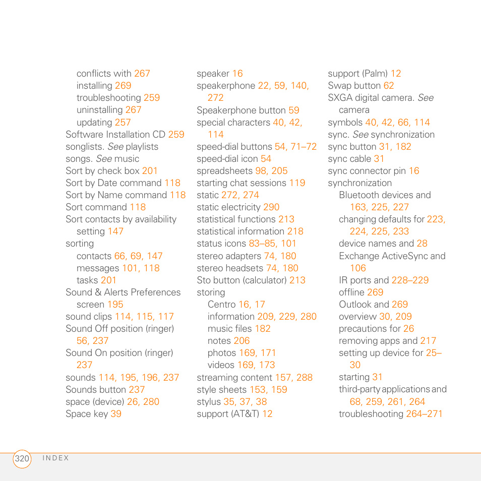 Palm PDA CentroTM Smart Device User Manual | Page 320 / 326