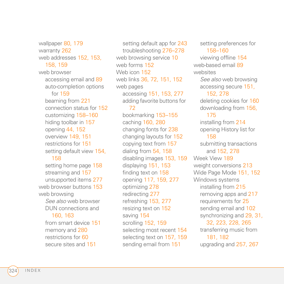 Palm PDA CentroTM Smart Device User Manual | Page 324 / 326