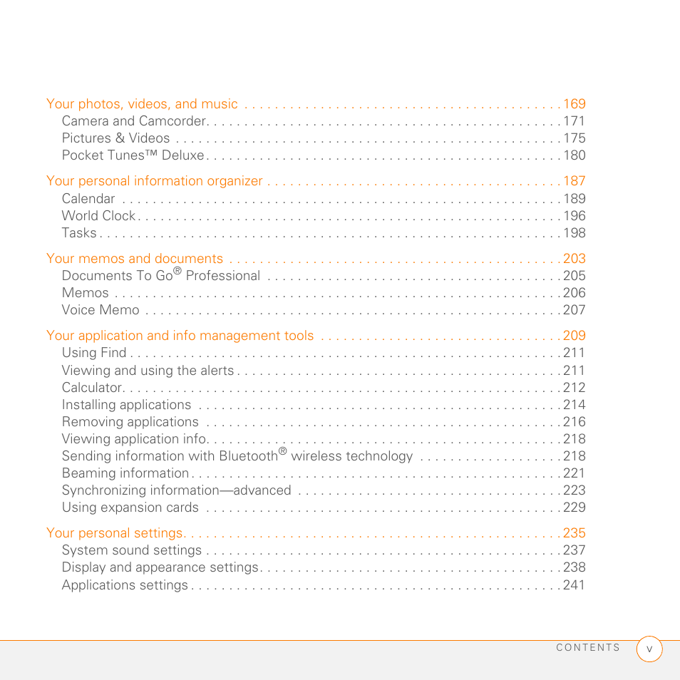 Palm PDA CentroTM Smart Device User Manual | Page 5 / 326