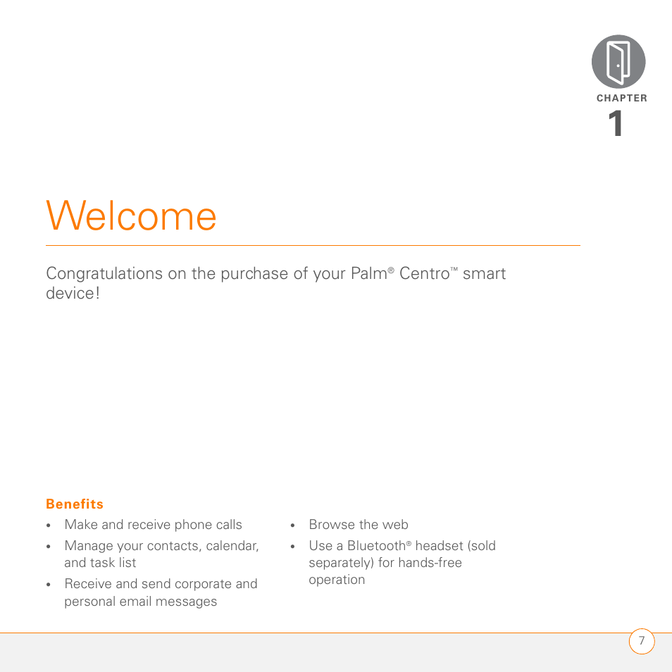 Palm PDA CentroTM Smart Device User Manual | Page 7 / 326