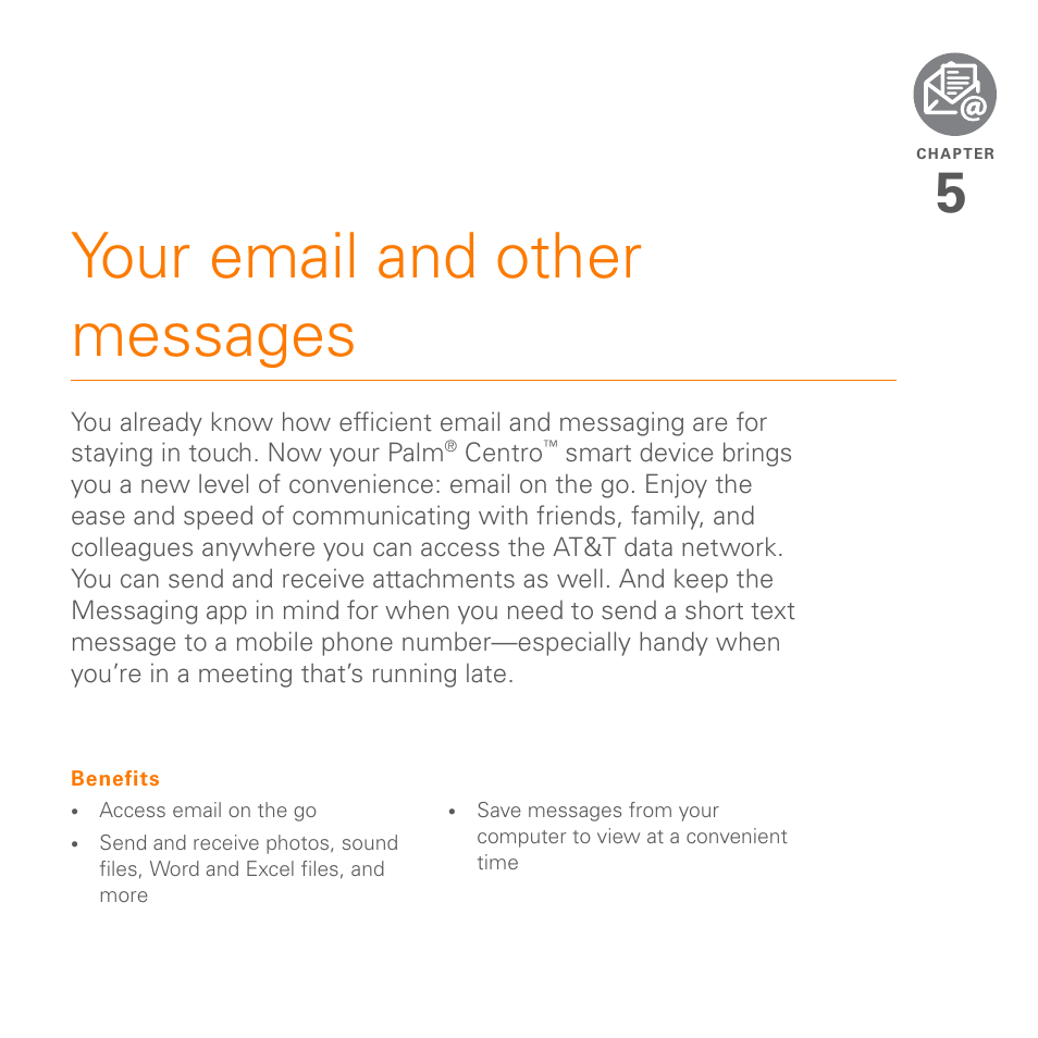 Your email and other messages | Palm PDA CentroTM Smart Device User Manual | Page 87 / 326
