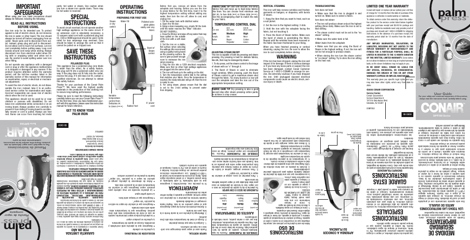 Palm CONAIR DPP300 User Manual | 1 page