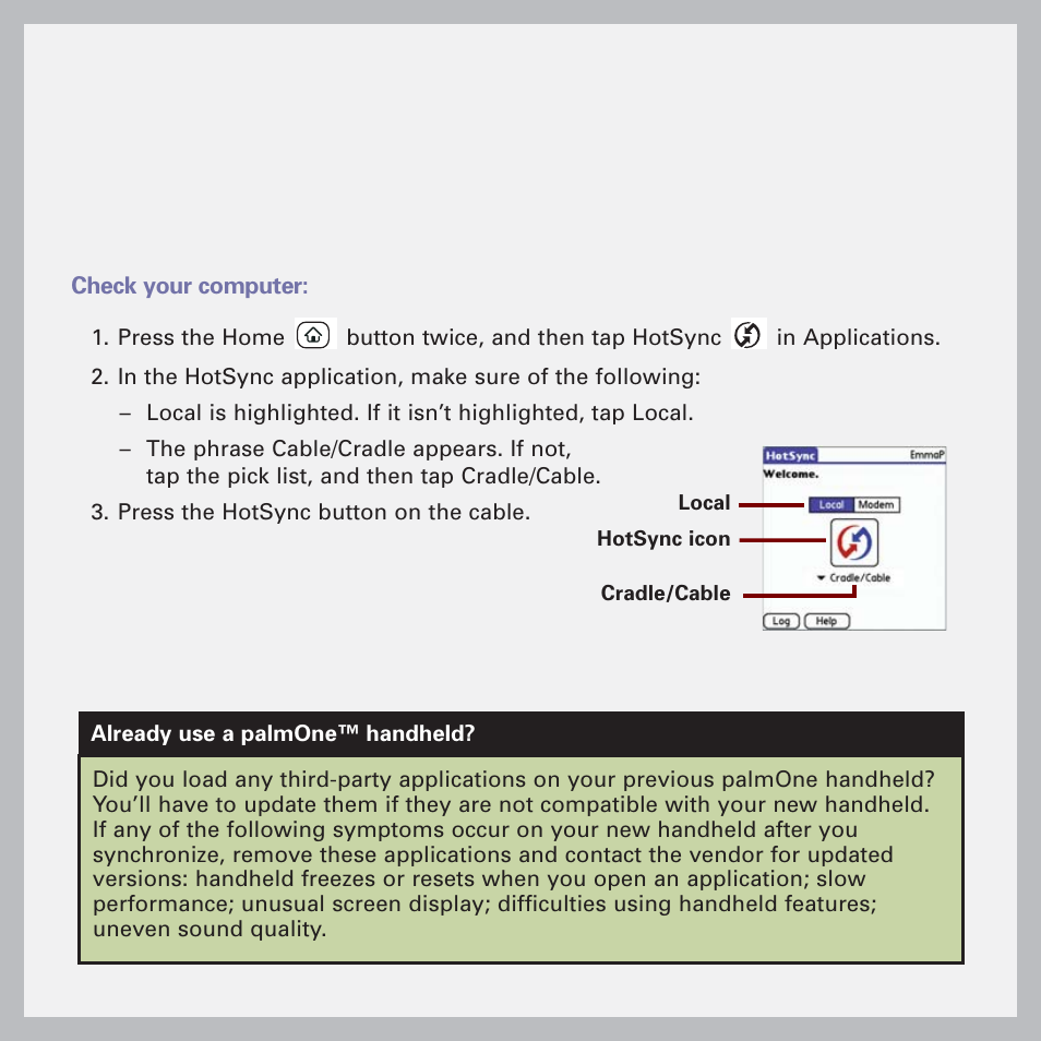 Palm Handheld by palmOne Software installation CD T5 User Manual | Page 10 / 12