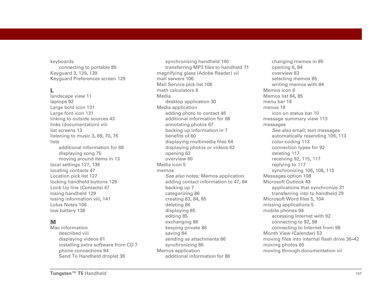 Palm Tungsten T5 User Manual | Page 166 / 172