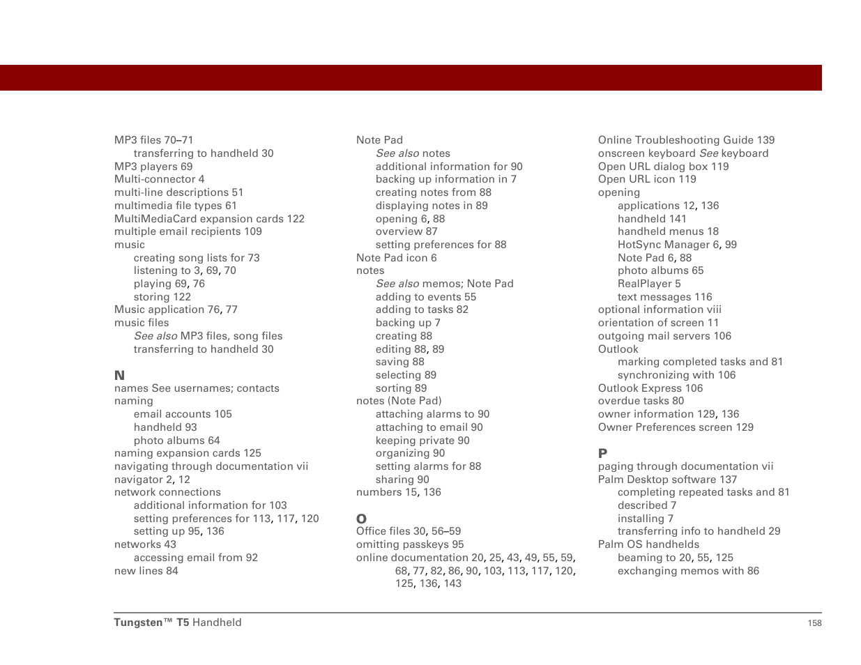 Palm Tungsten T5 User Manual | Page 167 / 172