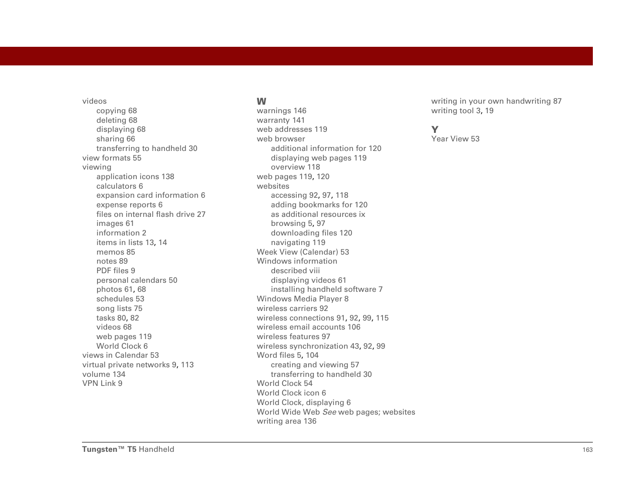 Palm Tungsten T5 User Manual | Page 172 / 172