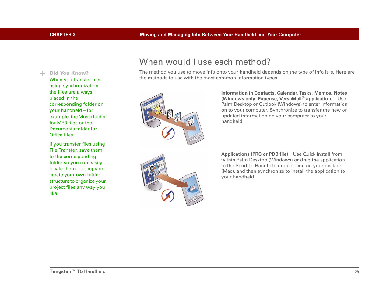 When would i use each method | Palm Tungsten T5 User Manual | Page 38 / 172