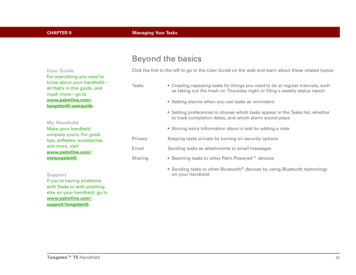 Beyond the basics | Palm Tungsten T5 User Manual | Page 91 / 172