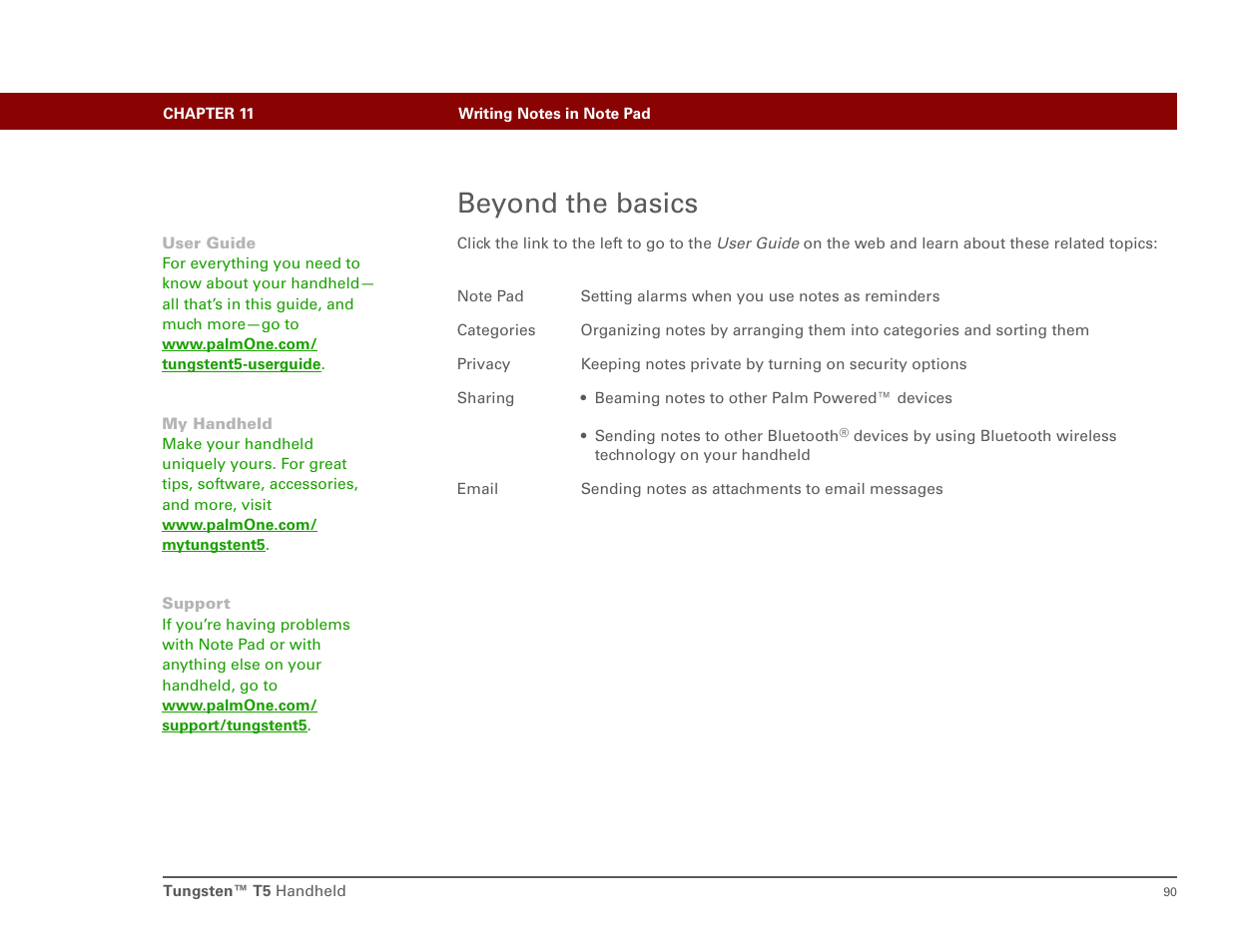 Beyond the basics | Palm Tungsten T5 User Manual | Page 99 / 172