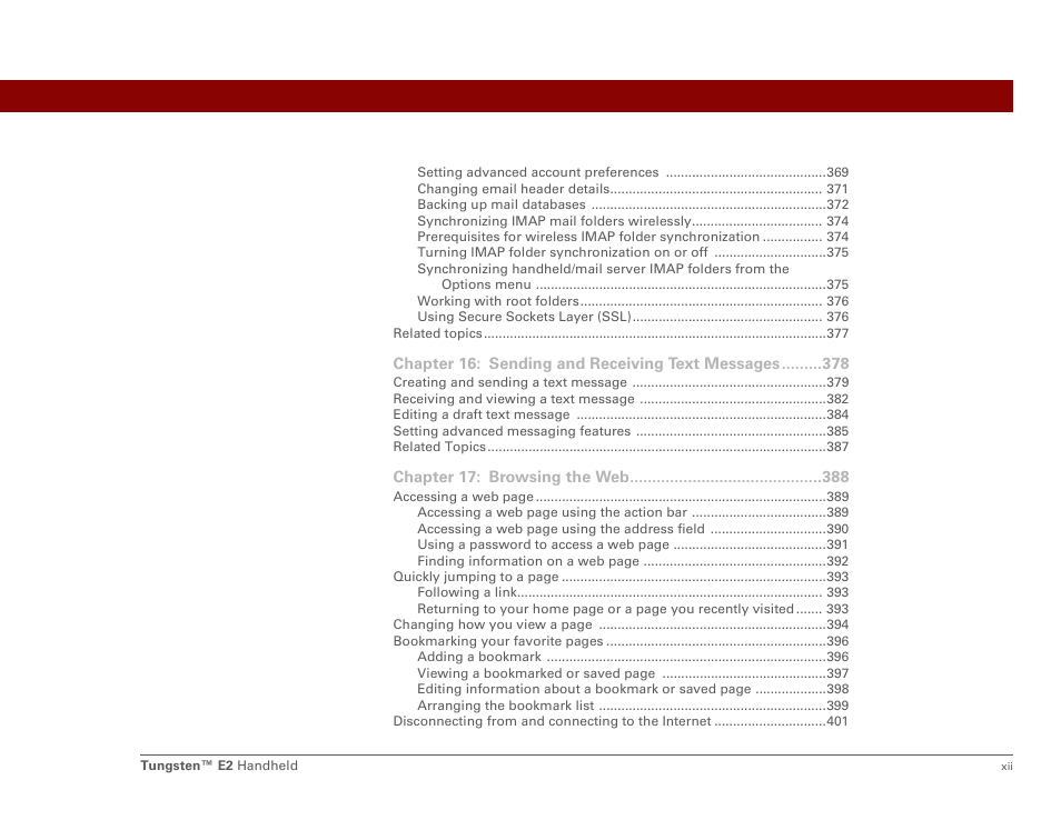 Palm E2 User Manual | Page 12 / 653