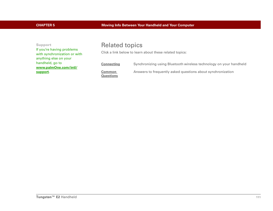 Related topics | Palm E2 User Manual | Page 132 / 653