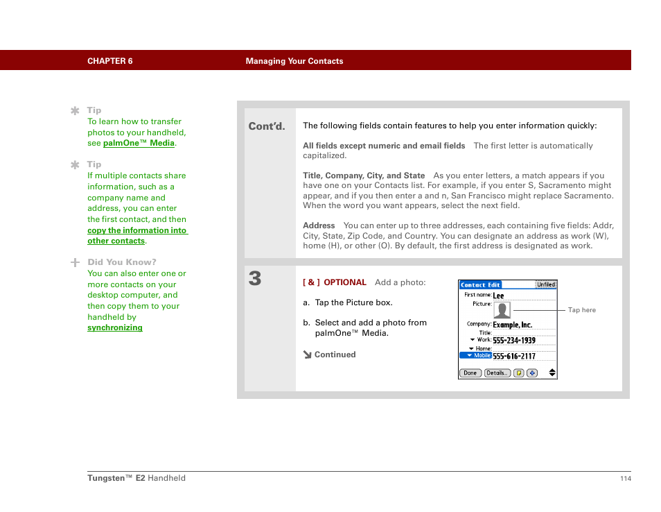 Palm E2 User Manual | Page 135 / 653