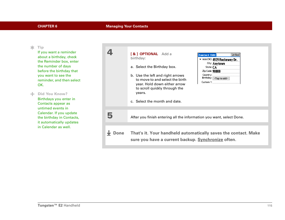 Palm E2 User Manual | Page 136 / 653