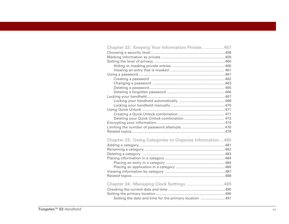 Palm E2 User Manual | Page 15 / 653