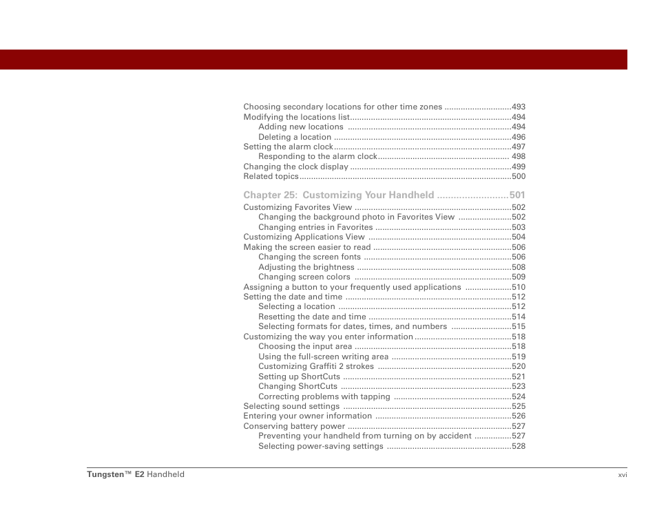 Palm E2 User Manual | Page 16 / 653