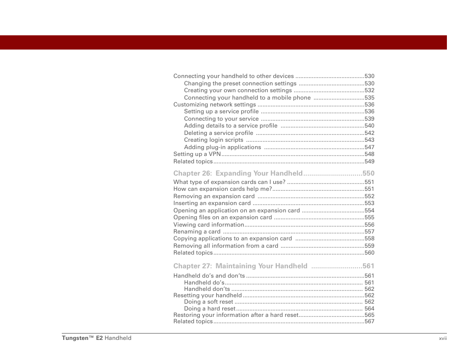 Palm E2 User Manual | Page 17 / 653