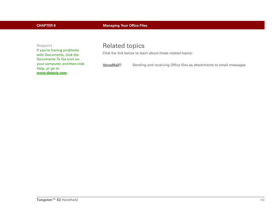 Related topics | Palm E2 User Manual | Page 193 / 653