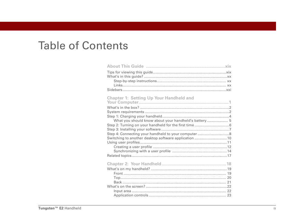 Palm E2 User Manual | Page 3 / 653