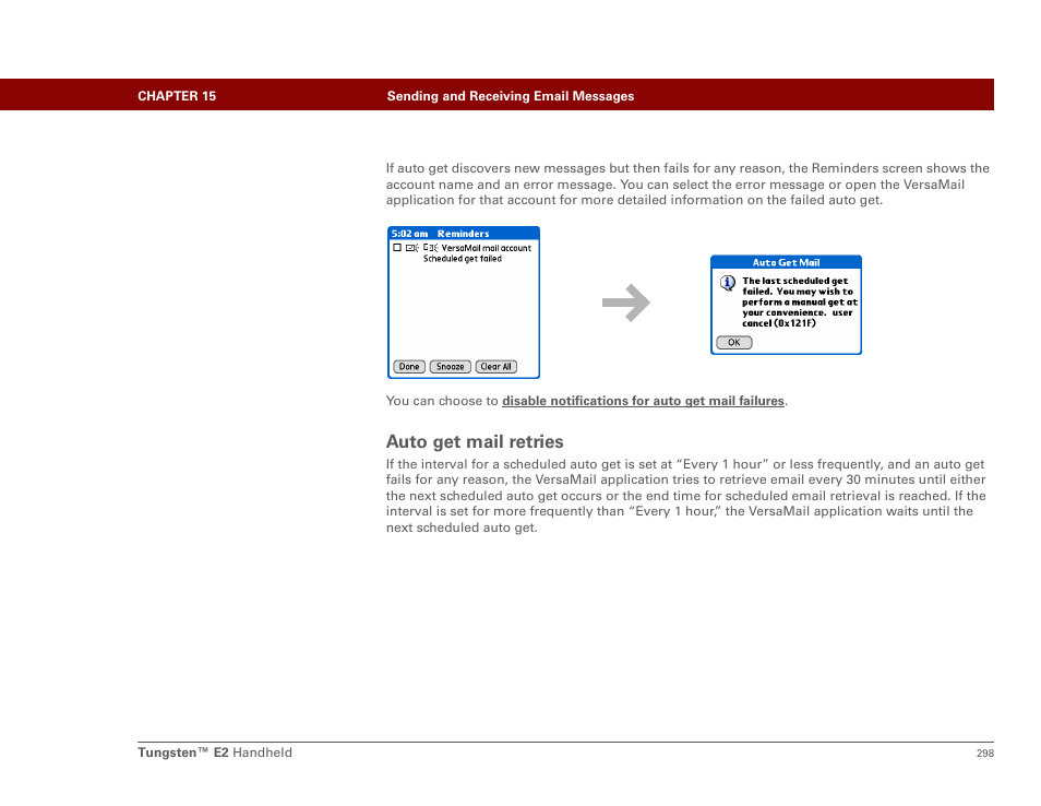 Auto get mail retries | Palm E2 User Manual | Page 319 / 653