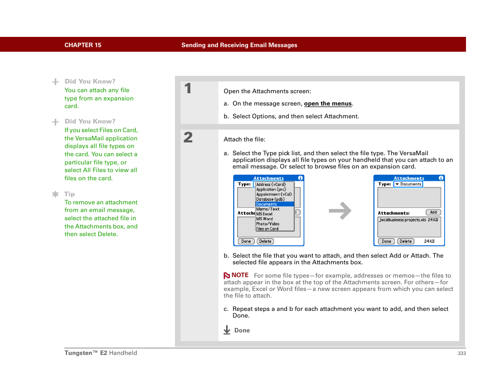 Palm E2 User Manual | Page 354 / 653