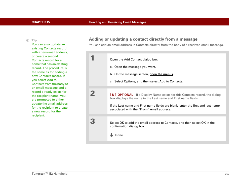 Palm E2 User Manual | Page 374 / 653