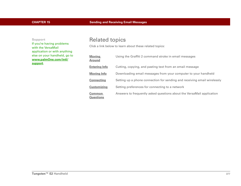 Related topics | Palm E2 User Manual | Page 398 / 653