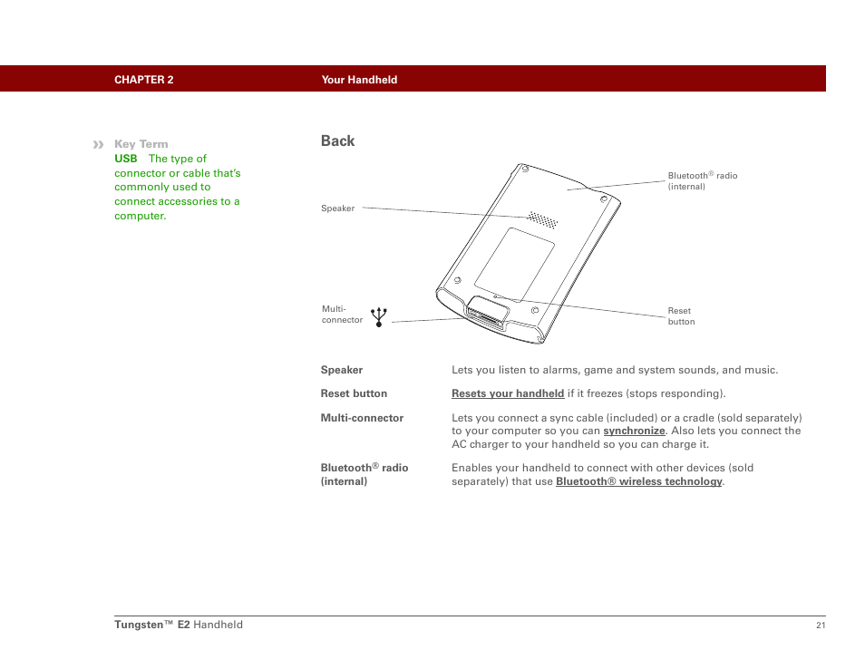 Back | Palm E2 User Manual | Page 42 / 653