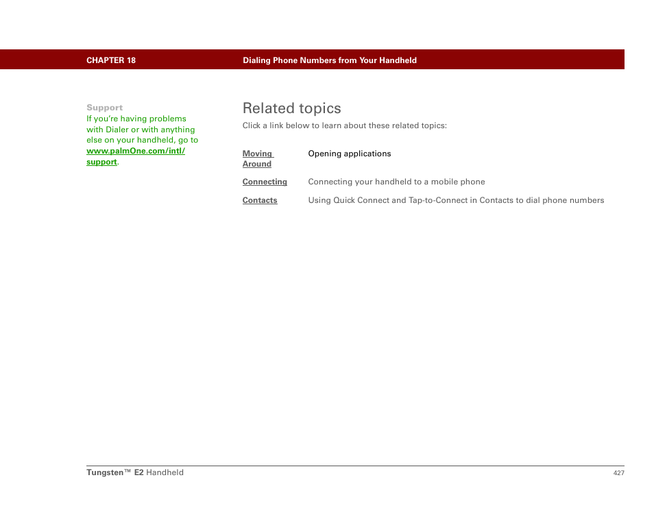 Related topics | Palm E2 User Manual | Page 448 / 653