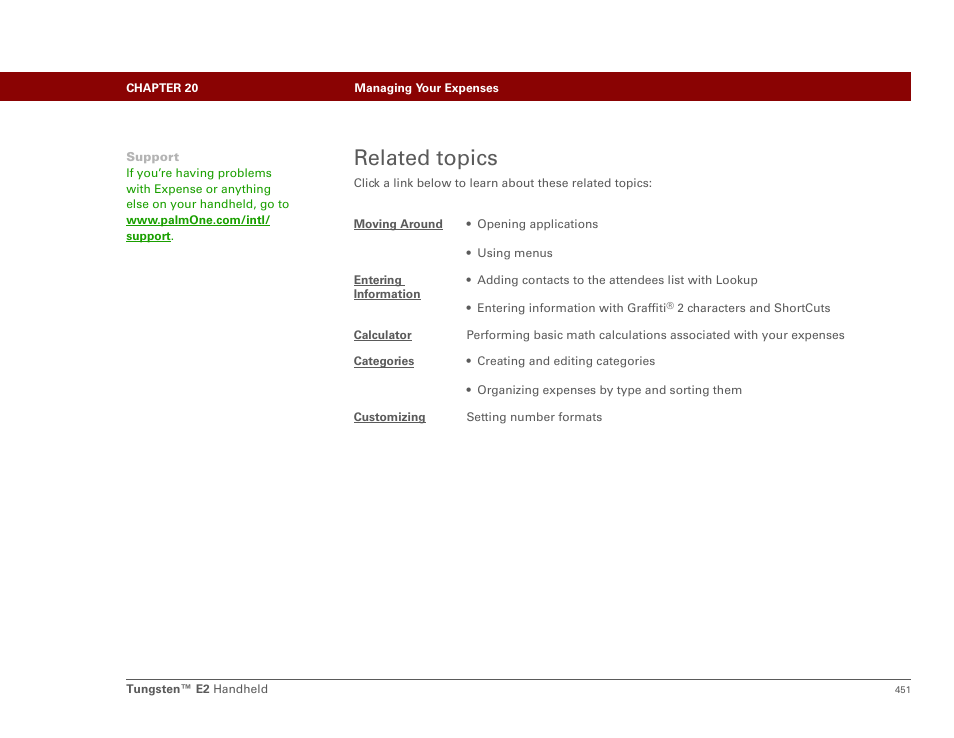 Related topics | Palm E2 User Manual | Page 472 / 653