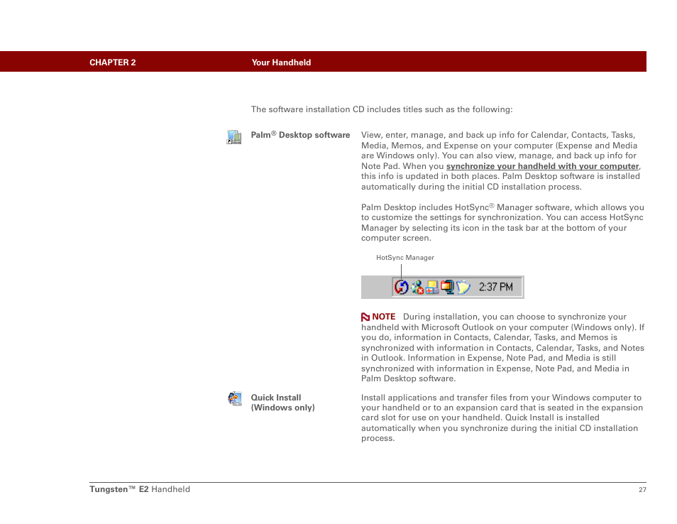 Palm E2 User Manual | Page 48 / 653