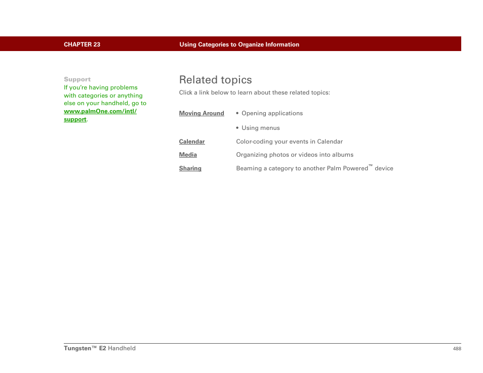 Related topics | Palm E2 User Manual | Page 509 / 653