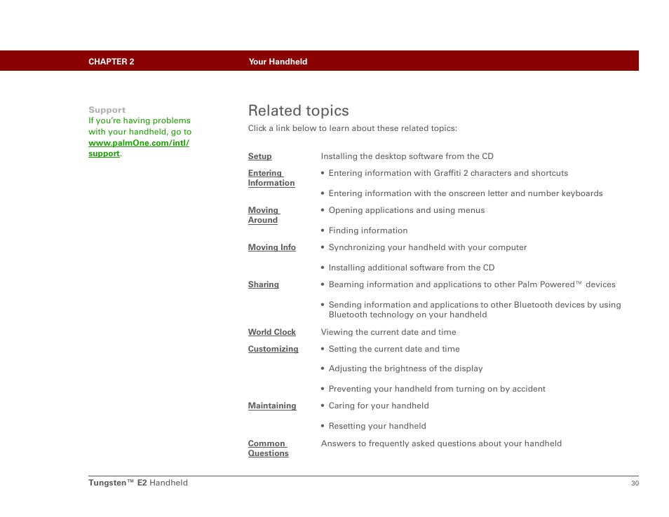 Related topics | Palm E2 User Manual | Page 51 / 653