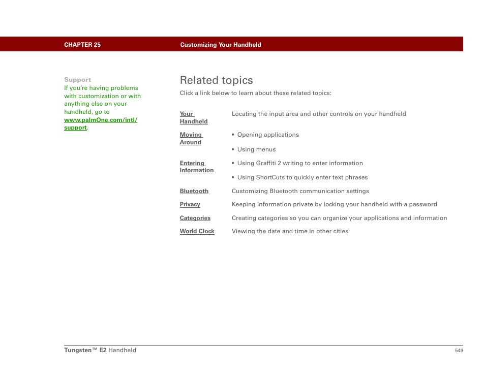 Related topics | Palm E2 User Manual | Page 570 / 653