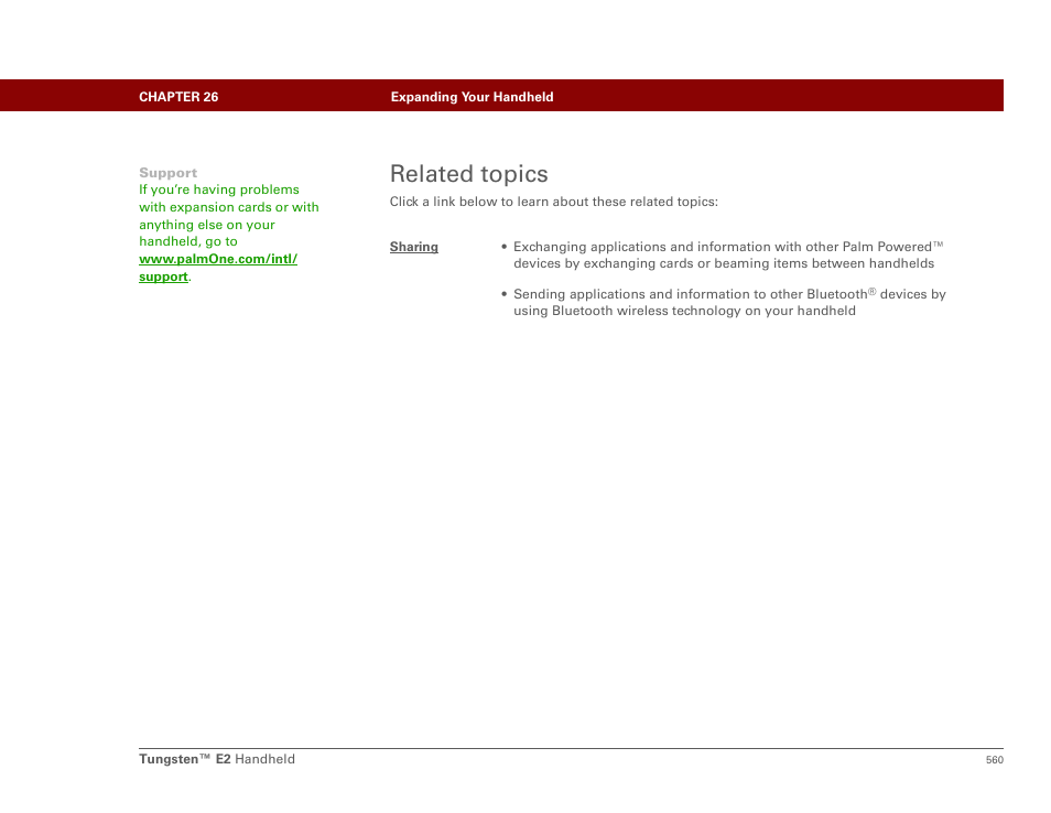 Related topics | Palm E2 User Manual | Page 581 / 653