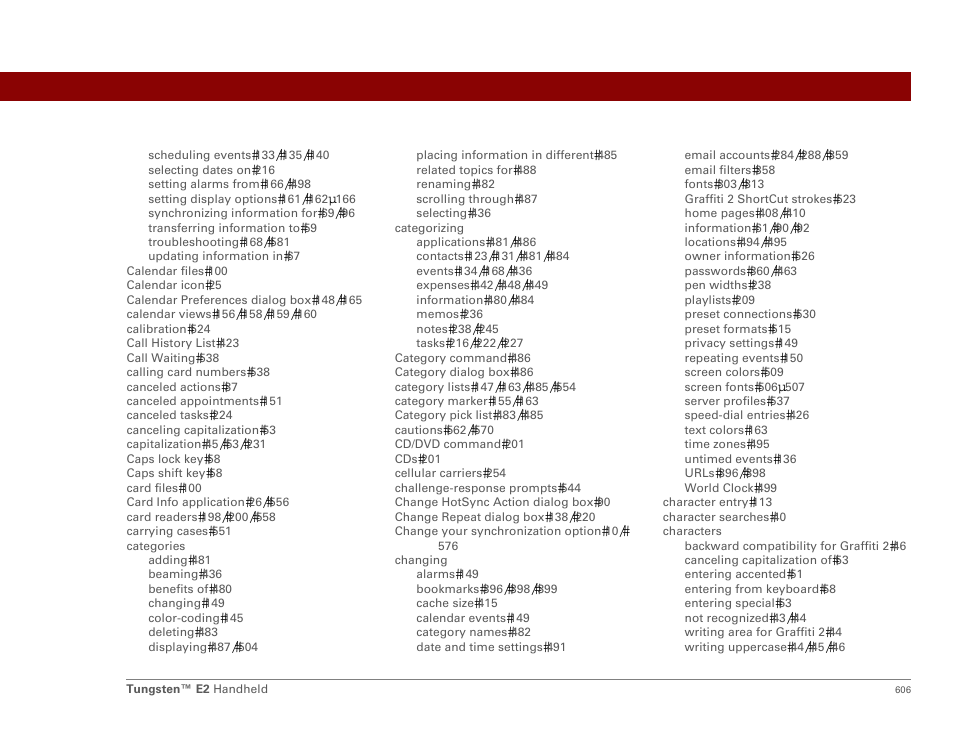 Palm E2 User Manual | Page 627 / 653