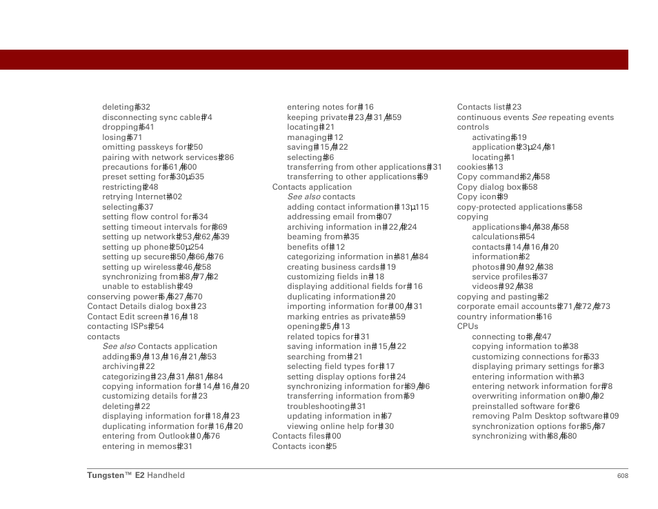 Palm E2 User Manual | Page 629 / 653