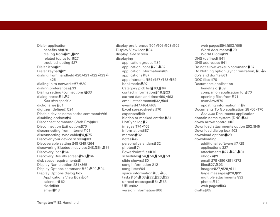 Palm E2 User Manual | Page 632 / 653