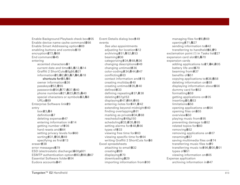 Palm E2 User Manual | Page 634 / 653