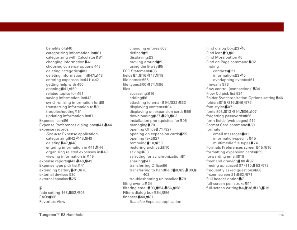 Palm E2 User Manual | Page 635 / 653